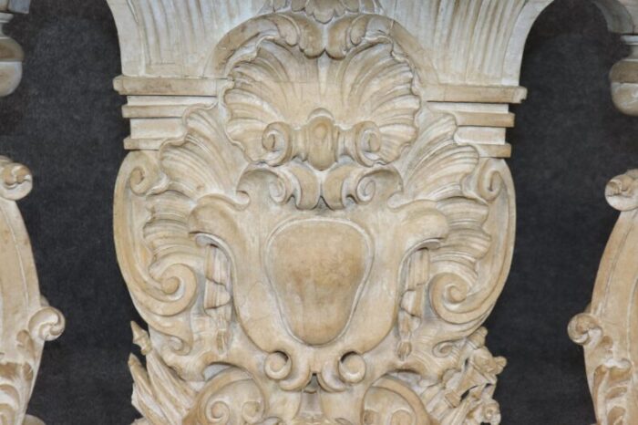 fine carved white painted decorated italian console with figural masks 3418