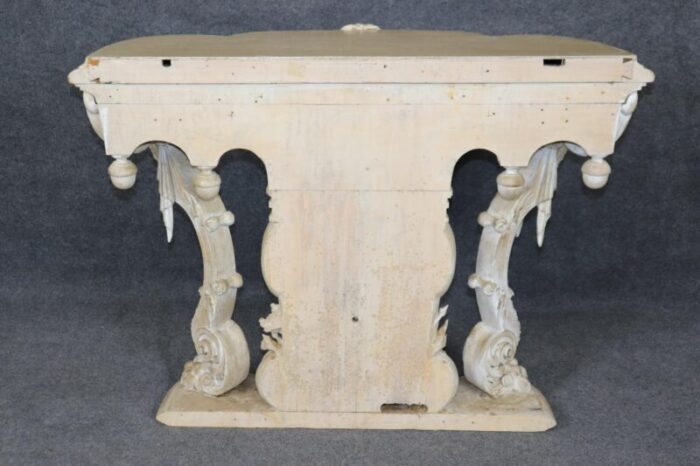 fine carved white painted decorated italian console with figural masks 5272