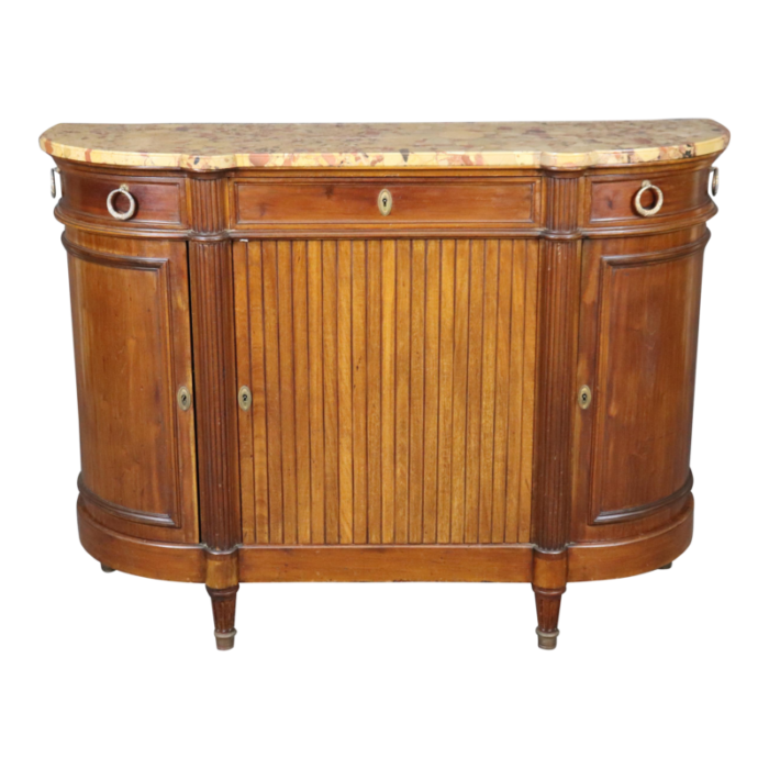 fine quality tambor door breche d alep marble walnut directoire sideboard 7761