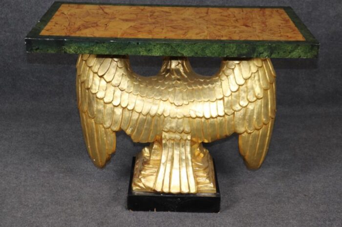 fine water gilded george ii carved walnut and faux marble eagle console table 3264