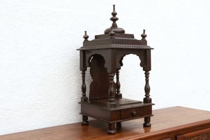 finely turned indian hardwood mandir temple 8031