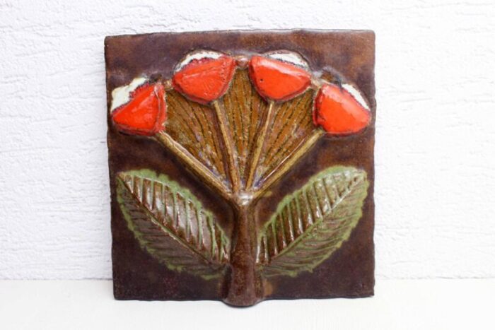 flower ceramic panel 1950 1