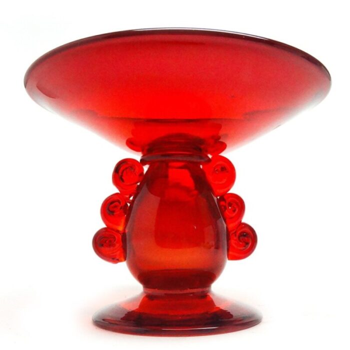 footed bowl by jerzy sluczan orkusz for krakow institute of glass poland 1970s 1 1