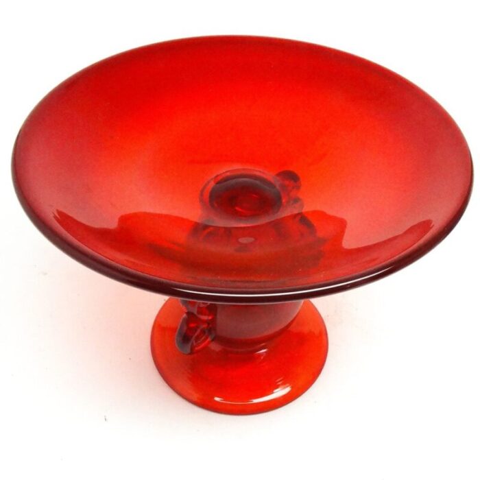 footed bowl by jerzy sluczan orkusz for krakow institute of glass poland 1970s 10