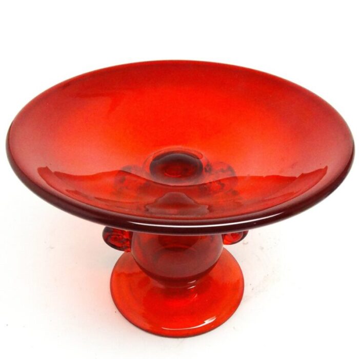 footed bowl by jerzy sluczan orkusz for krakow institute of glass poland 1970s 5 1