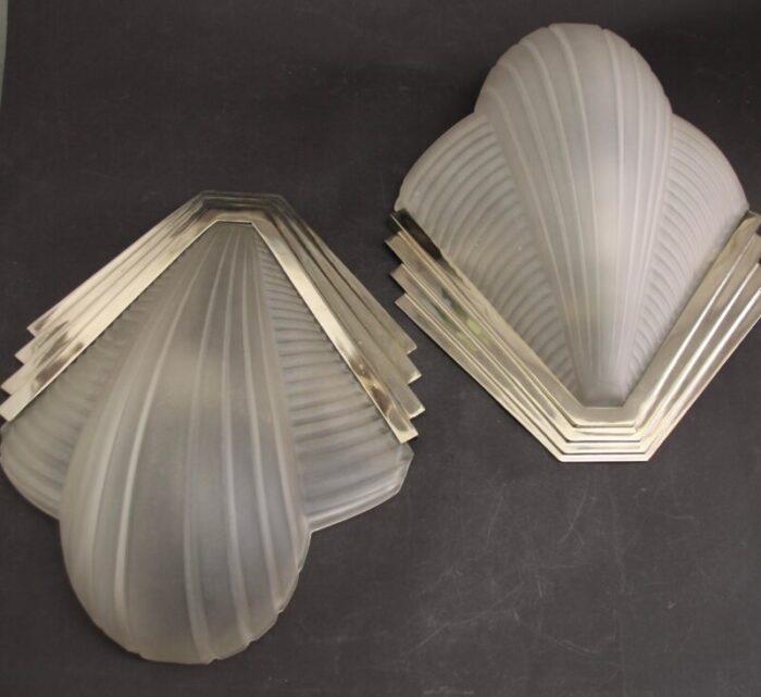 french art deco wall lights from atelier petitot 1920s set of 2 3372