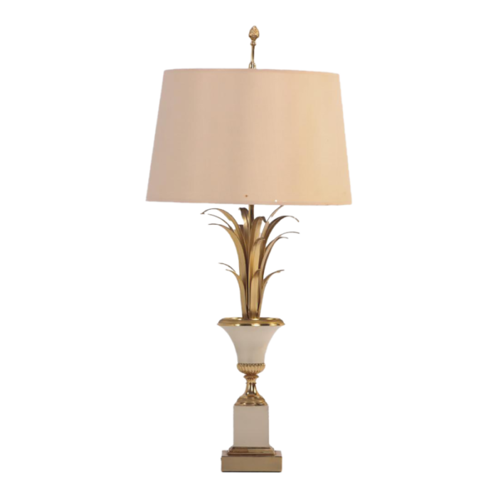 french brass and polished steel table lamp attributed to maison charles c 1950 2573