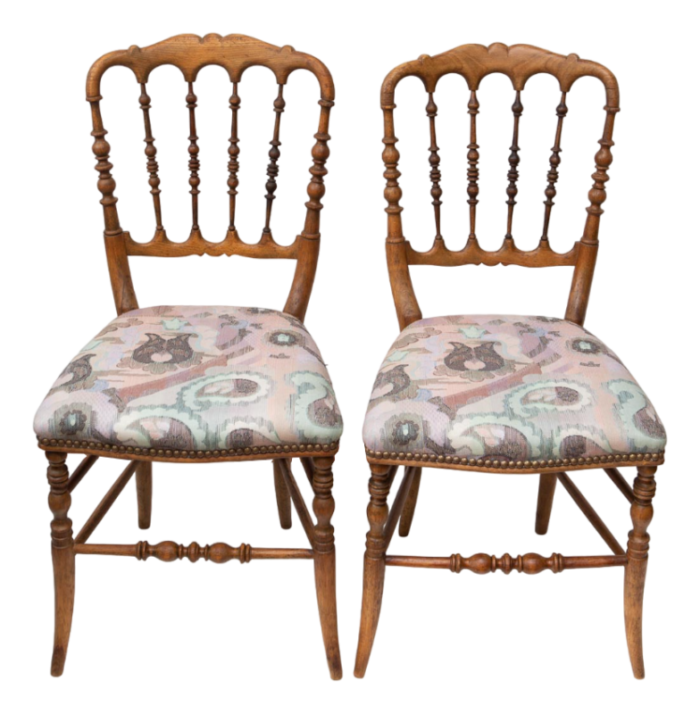 french chiavarina wooden chairs 1920s set of 2 4005