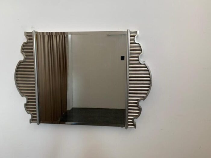 french eclecticism mirror in silver plating 1990s 7