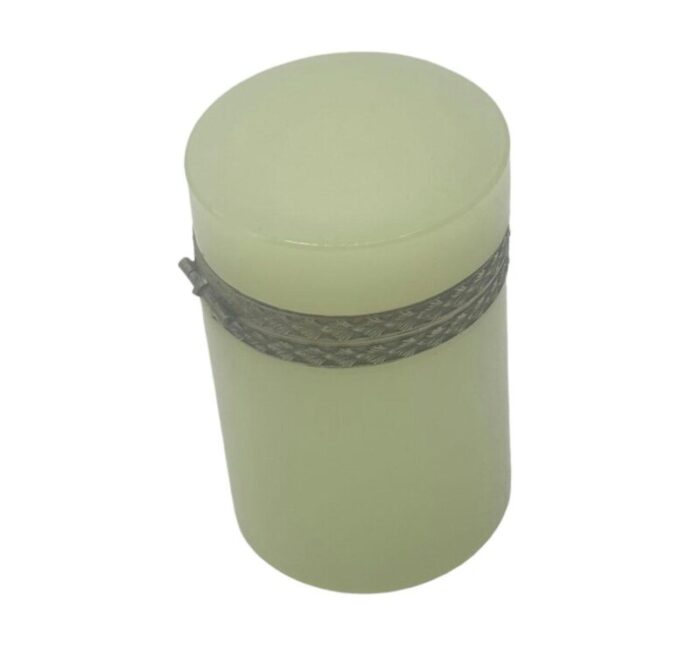 french lemon opaline cylinder shaped box 6149