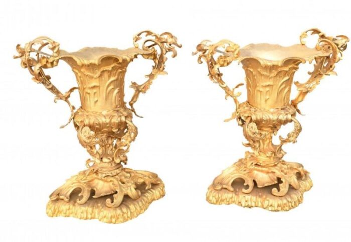 french louis rocaille gilt rococo urns gilt tureens set of 2 1