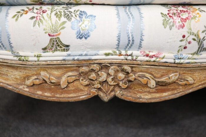 french louis xv style distressed painted settee circa 1900 4282