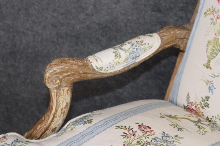 french louis xv style distressed painted settee circa 1900 9202