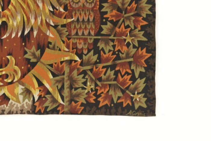 french tapestry in wool from atelier de lys 1960s 6