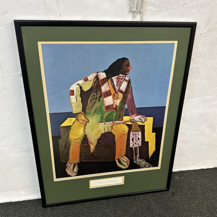 fritz scholder deco indian poster with signature 7480