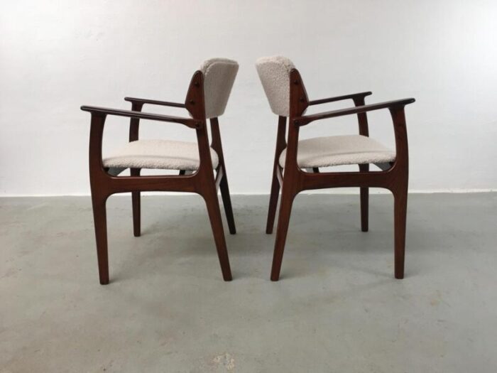 fully restored vintage rosewood dining chairs by erik buch 1960s set of 6 0654