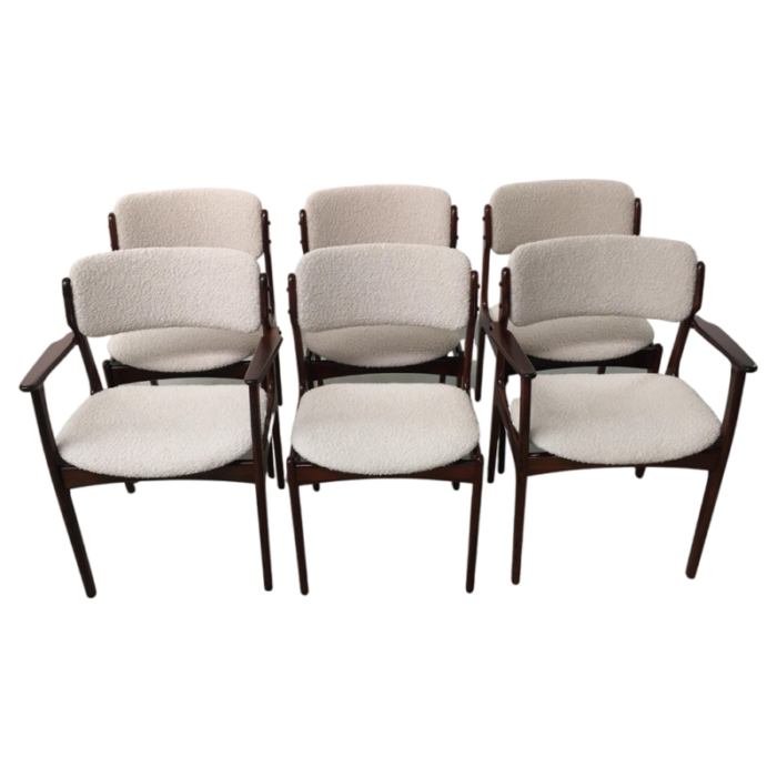 fully restored vintage rosewood dining chairs by erik buch 1960s set of 6 4231