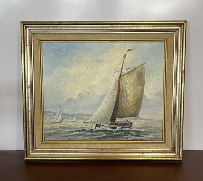 g ward marine scene oil painting framed 4903