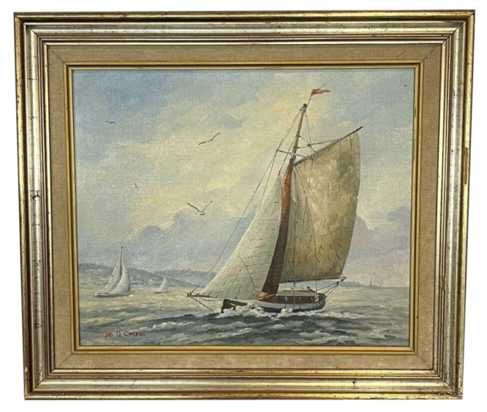 g ward marine scene oil painting framed 6774