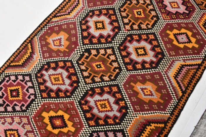 geometric pattern wool kilim rug 1964 8