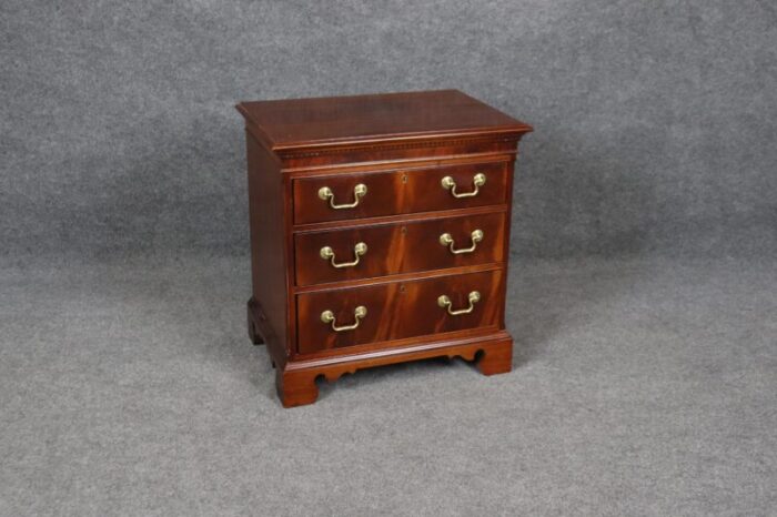 georgian style flame mahogany and brass nightstand chest by hickory chair 3483