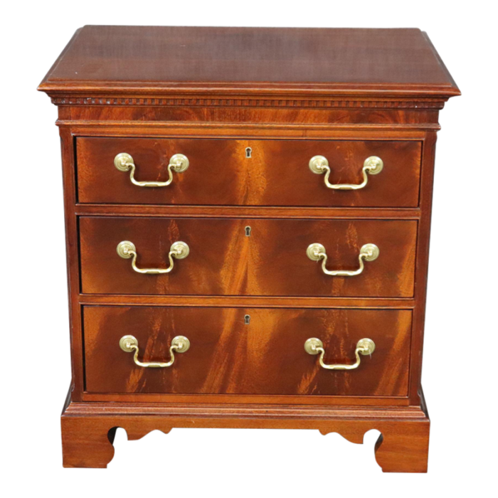 georgian style flame mahogany and brass nightstand chest by hickory chair 7468