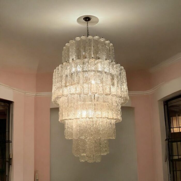 gigantic murano glass venini tube chandelier with 30 lights by paolo venini 1960s 2191