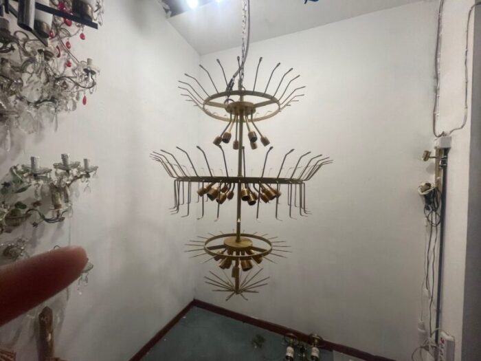 gigantic murano glass venini tube chandelier with 30 lights by paolo venini 1960s 9633