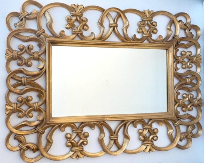 gilt gothic mantle mirror in glass gilded frame 3