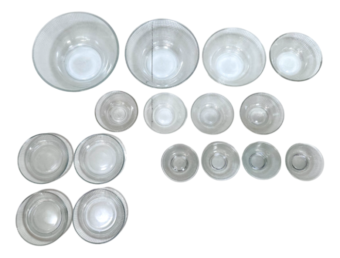 glass bowls tableware by wilhelm wagenfeld for vereinigte lausitzer glaswerke ag weiswasser germany 1950s set of 16 6875