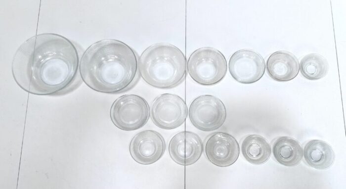 glass bowls tableware by wilhelm wagenfeld for vereinigte lausitzer glaswerke ag weiswasser germany 1950s set of 16 6933