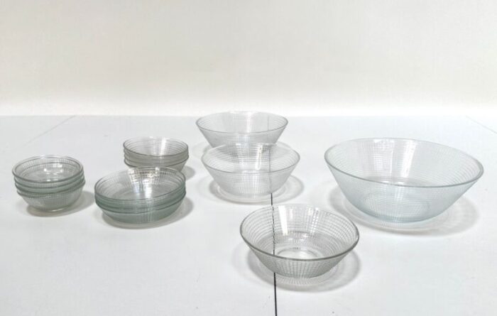 glass bowls tableware by wilhelm wagenfeld for vereinigte lausitzer glaswerke ag weiswasser germany 1950s set of 16 7173