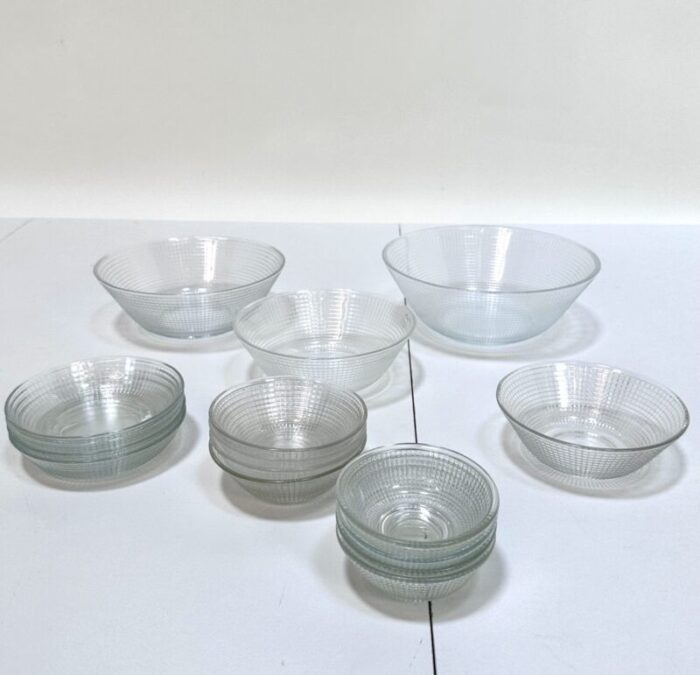 glass bowls tableware by wilhelm wagenfeld for vereinigte lausitzer glaswerke ag weiswasser germany 1950s set of 16 8291