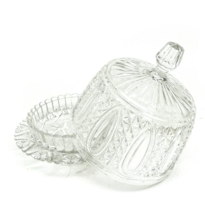 glass confectionary bowl from val saint lambert belgium 1950s 6