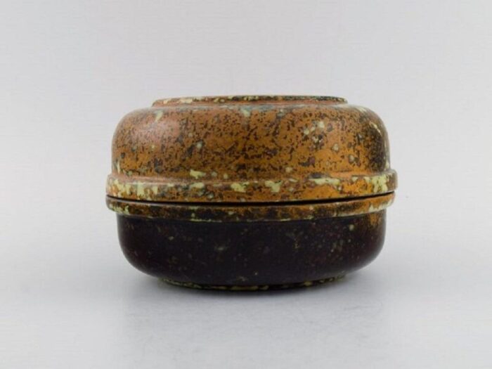 glazed ceramics lidded jar from hans hedberg 1980s 3