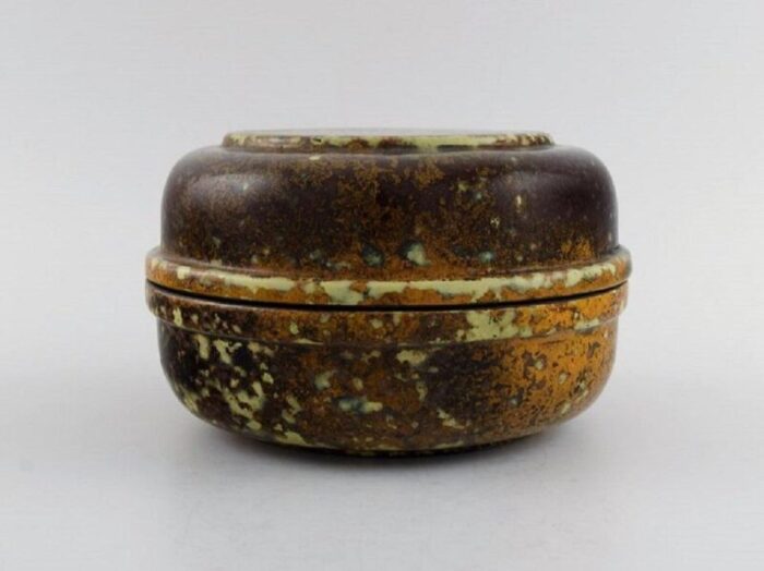 glazed ceramics lidded jar from hans hedberg 1980s 8