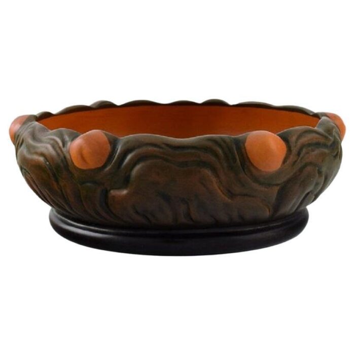 glazed handmade ceramic bowl from ipsen denmark 1920s 1 scaled