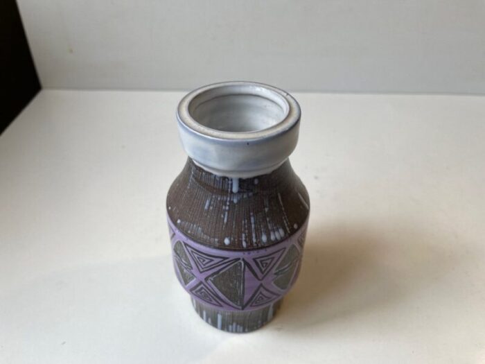 glazed purple ceramic vase from laholm sweden 1960s 5