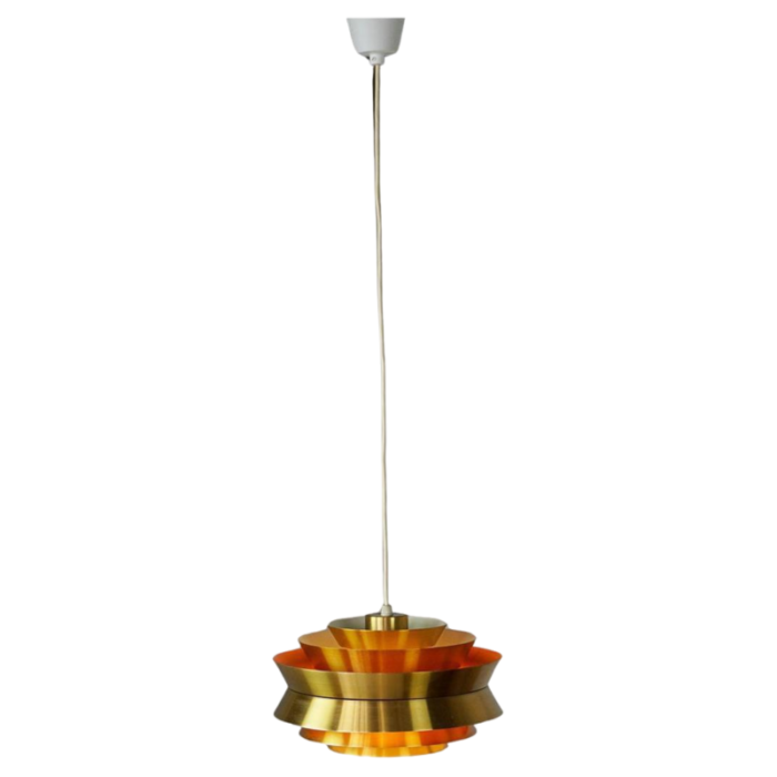 golden trava pendant lamp by carl thore for granhaga 1960s 4771