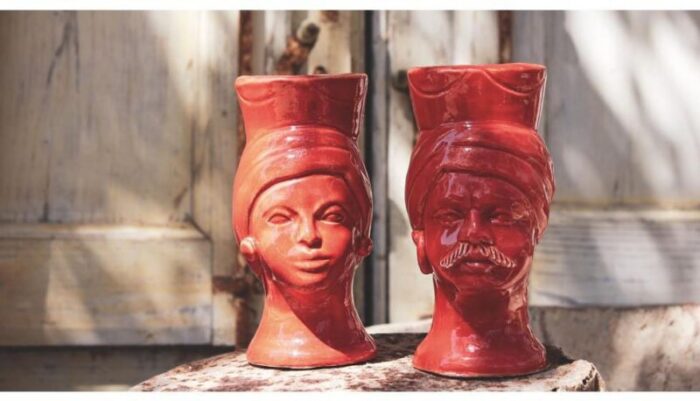 griffin mata rosso salaparuta from crita ceramiche set of 2 5