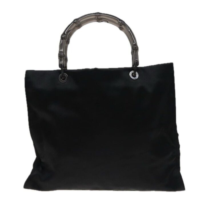 gucci bamboo hand bag satin black 002 1010 002020 auth yk13177 9726