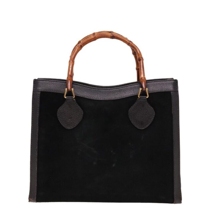 gucci bamboo hand bag suede black 002 2853 0260 0 auth 78795 5835