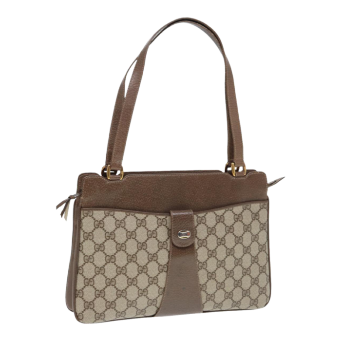 gucci gg supreme hand bag pvc beige 86 02 021 auth ar11979 3468