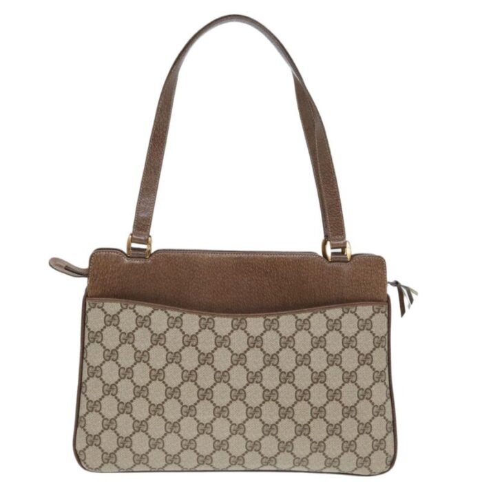 gucci gg supreme hand bag pvc beige 86 02 021 auth ar11979 7098