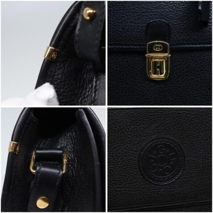 gucci hand bag leather 2way black 015 14 0801 auth 79457 3845