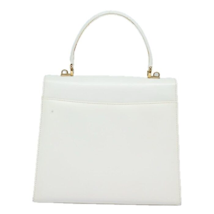 gucci ready lock hand bag leather 2way white auth 79683 4422