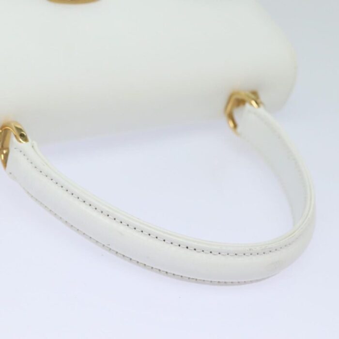 gucci ready lock hand bag leather 2way white auth 79683 8893