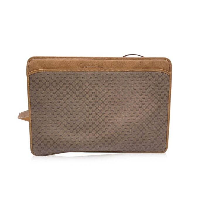 gucci vintage beige monogram canvas briefcase document holder 4108