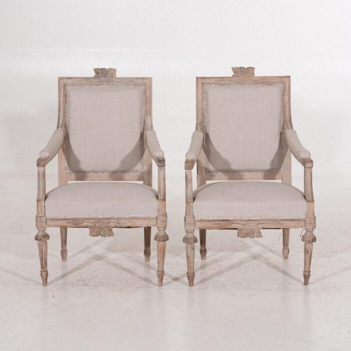 gustavian style armchairs set of 2 2476