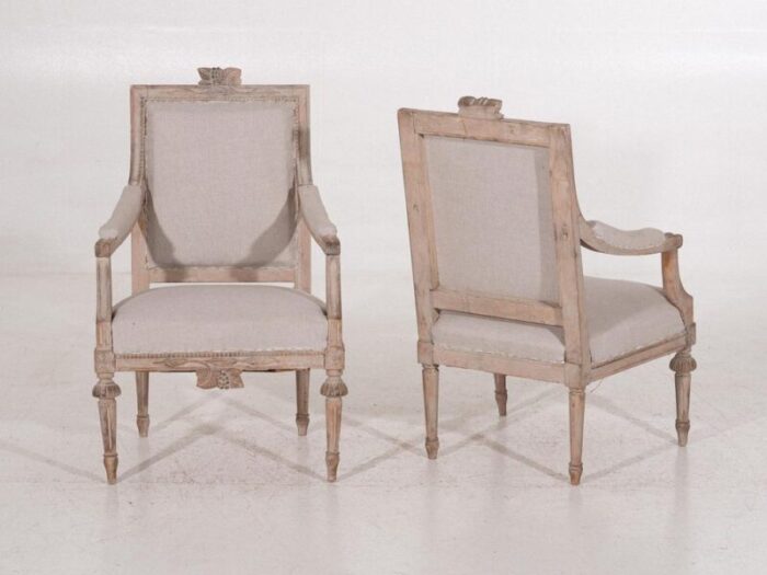 gustavian style armchairs set of 2 7859